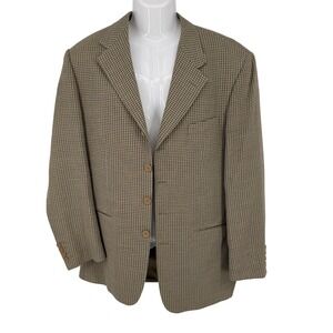 Vtg‎ Bachrach Wool Blazer Jacket Brown Plaid Sport Coat Size 42L NWT Grandpa